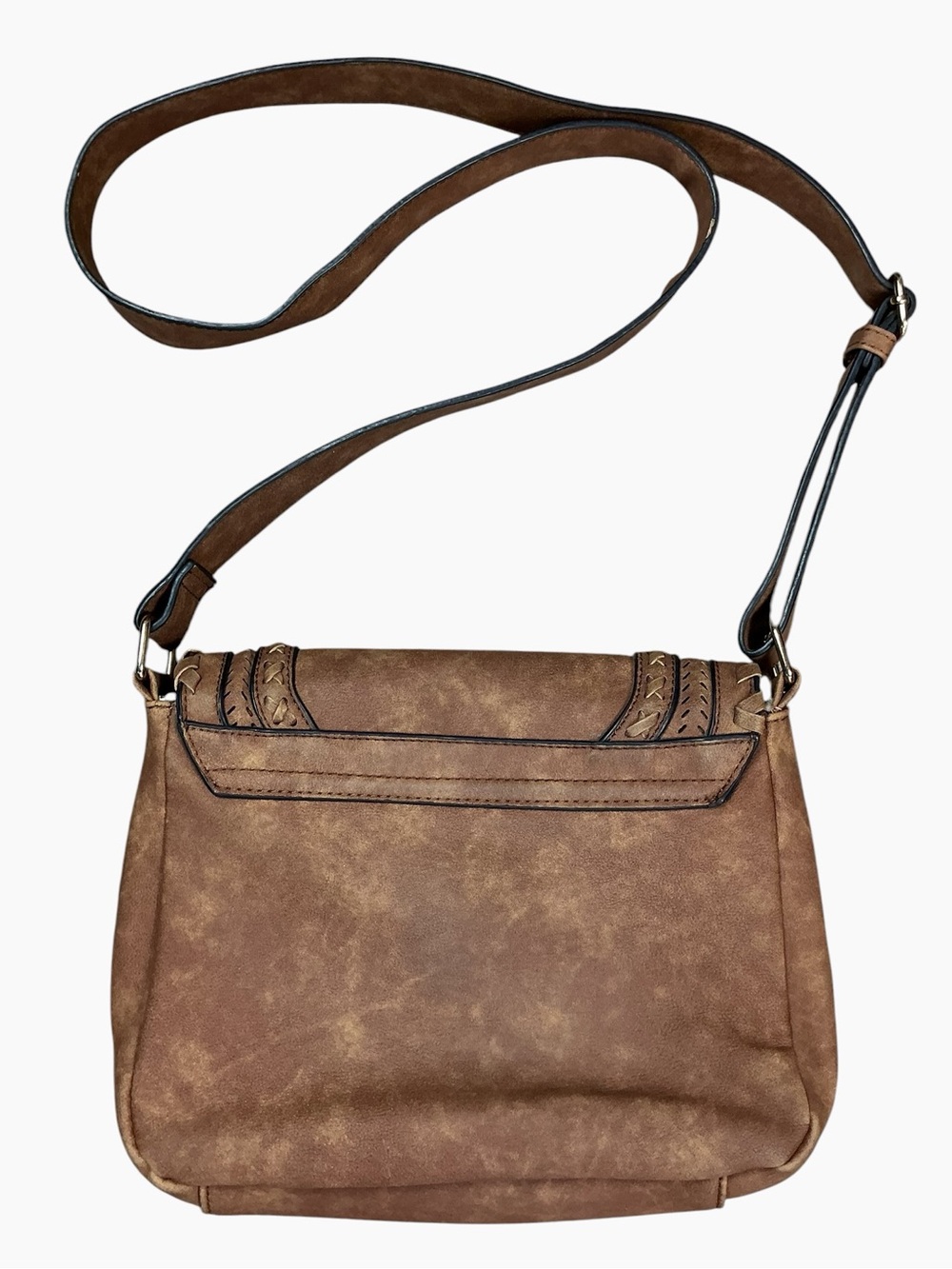 Brown Boho Whipstitch Crossbody Bag - Picture 2 of 6